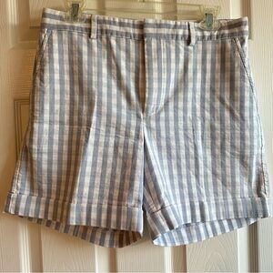 LAUREN Ralph Lauren Light Blue & White Checkered Hemmed Shorts * SZ 6